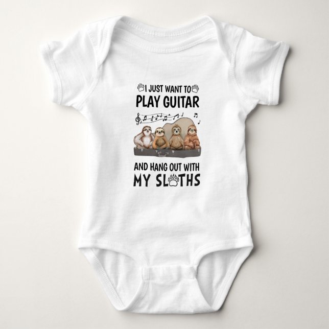 Body Je Veux Juste Jouer Guitare Chemise Mignonne Humou (Devant)