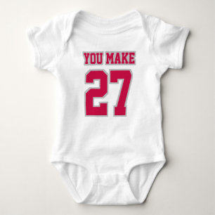 Body Jersey de football Romper en ARGENT DE CRIMSON