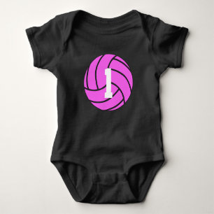 Body Jersey de volley-ball rose Numéro Bodysuit bébé