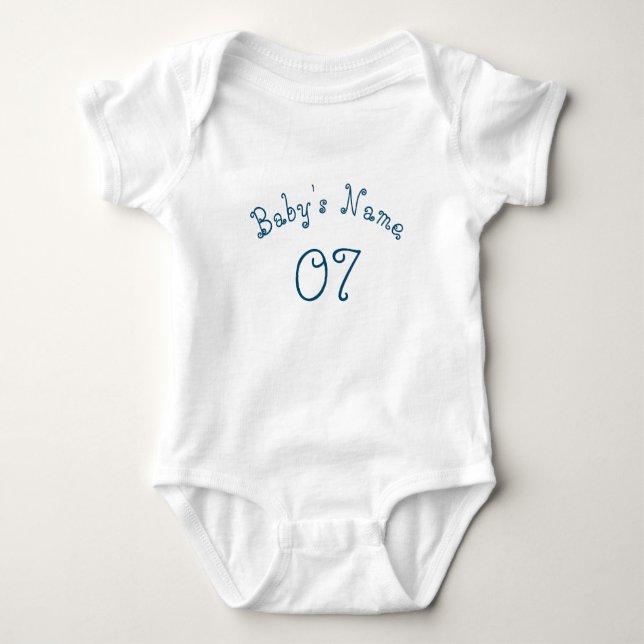 Body Jersey Sport Bébé Personnalisé Avec Numéro De Nom  (Devant)