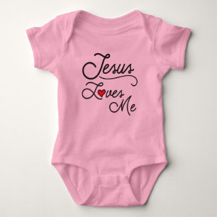 Body Jésus m'aime chemise de bébé avec le coeur