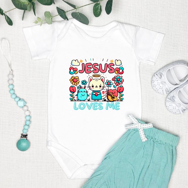 Body "Jésus m'aime" Design avec un joli dessin (Créateur téléchargé)