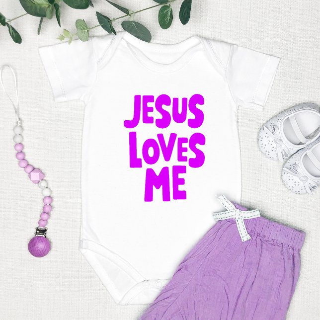 Body "Jésus m'aime" Douce et Simple Violet (Créateur téléchargé)