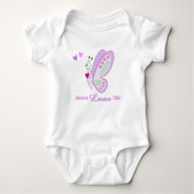 Jésus M'Aime Papillon Bébé Fille Bodysuit
