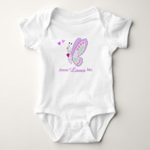Body Jésus M'Aime Papillon Bébé Fille Bodysuit