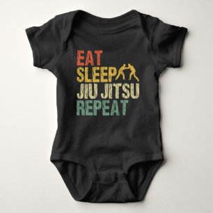 Body Jiu Jitsu Fight Martial Arts Eat Sleep Retro
