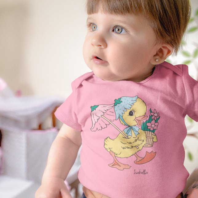 Body Joli bébé canard jaune au printemps Pâques (Créateur téléchargé)