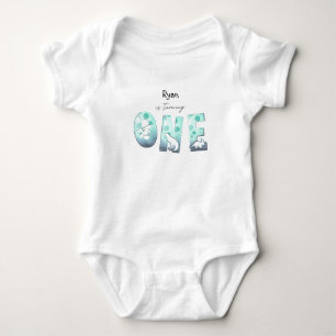 Body Joli bébé dinosaure aquarelle pour 1er anniversair