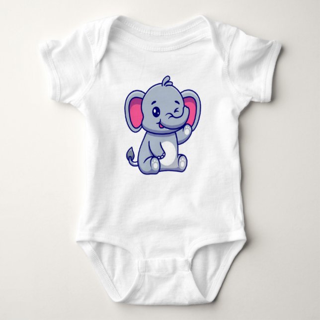 Body Joli bébé Eléphant assis Carton-23800 (Devant)