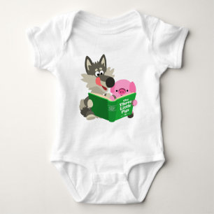 Body Joli Cartoon Cochon Et Loup Lecture Bodysuit Bébé