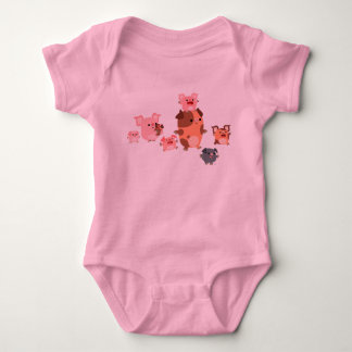 Body Joli Cartoon Cochon Famille Bébé