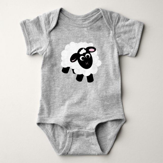 Body Joli Cartoon mouton gris (Devant)