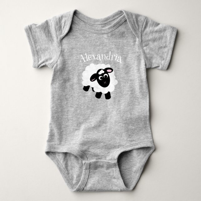 Body Joli Cartoon mouton gris (Devant)