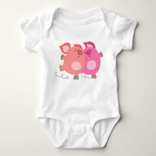 Body Joli Cartoon Roller Pigs Patinage Bodysuit bébé