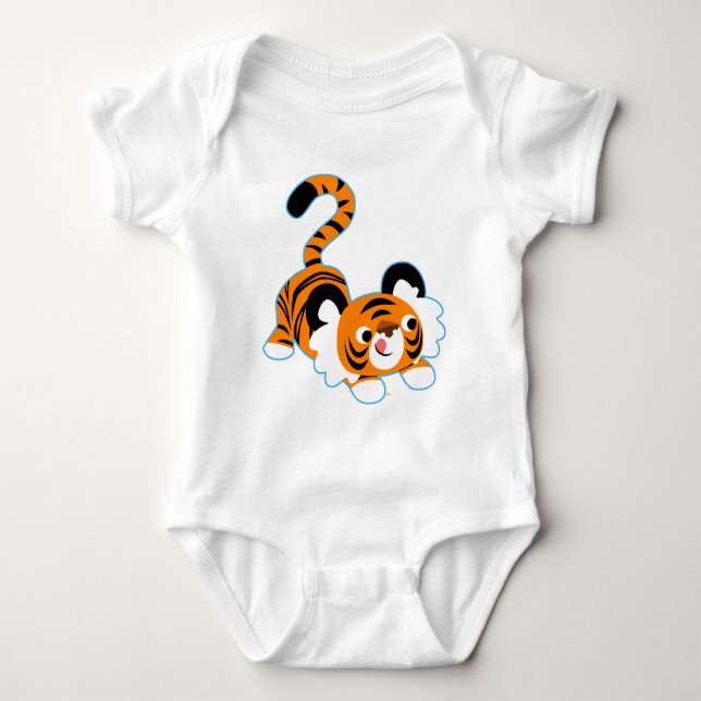 Body Joli Cartoon Tiger Prêt À Jouer Vêtements Bébé (Devant)