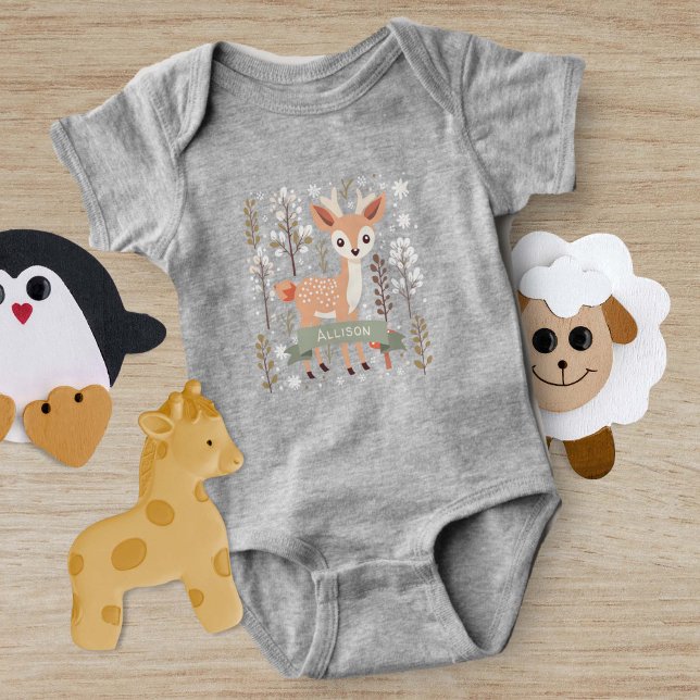 Body Joli cerf de Woddland, amis de la forêt Neutre gen (Woodland Deer, Gender Neutral Baby bodysuit)