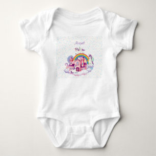 Body Joli château licorne arc-en-ciel coloré enfants