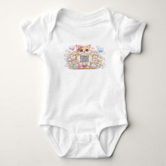 Body Joli code QR personnalisé chat pastel rose floral