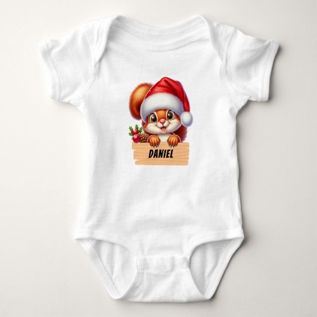 Body Joli couvre-bébé personnalisé Squerril de Noël (Devant)