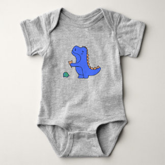 Body Joli Dino Bleu – Dessin Animé de Dinosaure Kawaii