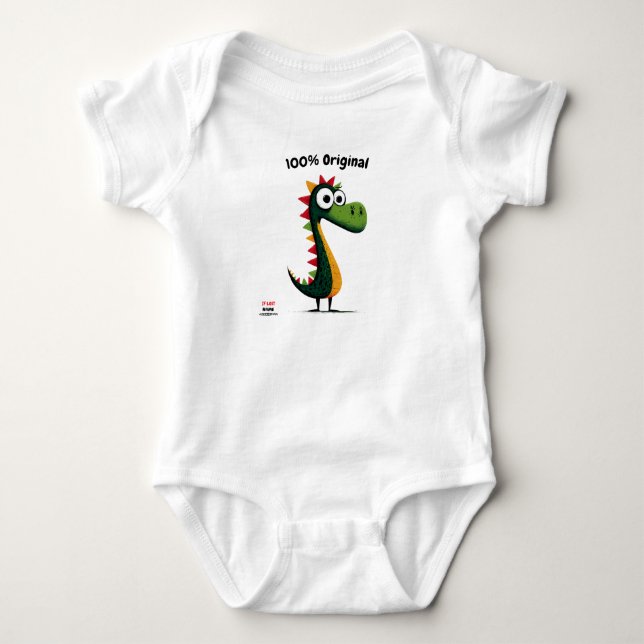 Body Joli Dinosaure Vert | Style Enfants & Adolescents  (Devant)