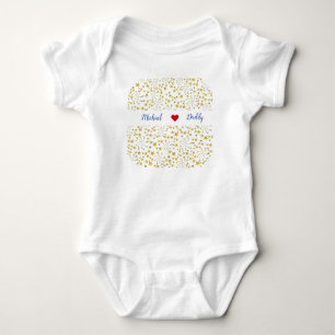 Body Joli Élégant Tendance Étoiles Dorées Nom Aime Papa