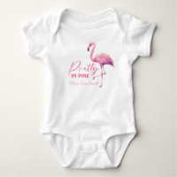 Joli en Flamant rose rose Baby shower Bodysuit