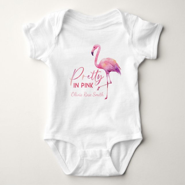 Body Joli en Flamant rose rose Baby shower Bodysuit (Devant)