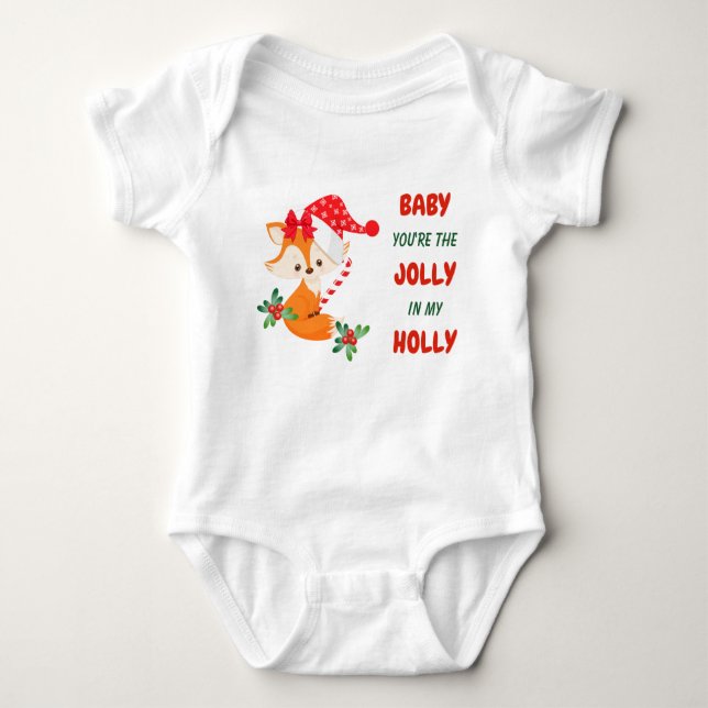 Body Joli Fox Holly Jolly Noël Baby Bodysuit (Devant)