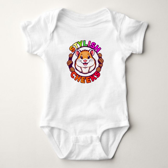 Body Joli hamster aux couleurs vives avec texte créatif (Devant)