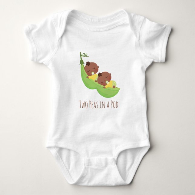 Body Joli Jumeaux afro-américains en Pod Baby Tee (Devant)