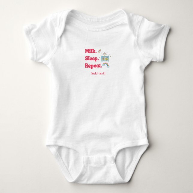 Body Joli « Lait. Sommeil. Répéter. » Lit de bébé et ar (Devant)
