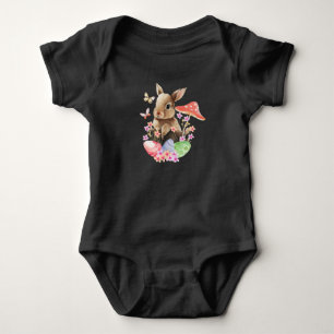 Body Joli Lapin Aquarelle Et Oeufs De Pâques Baby Bodys