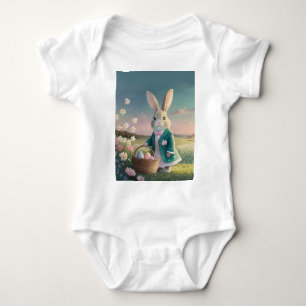 Body Joli lapin de Pâques en petite veste bleue