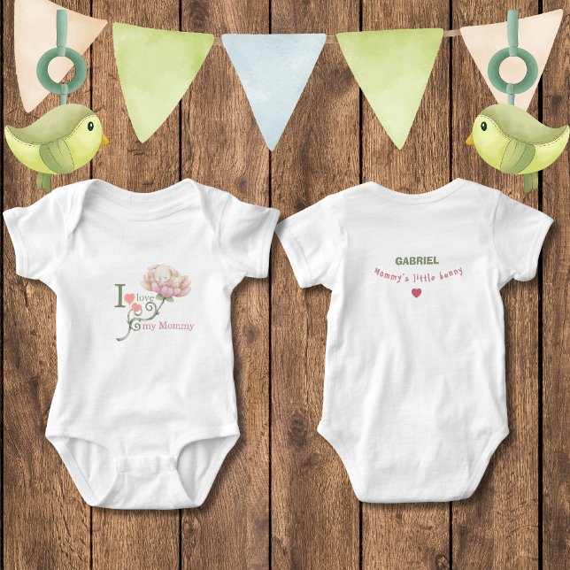 Body Joli lapin fleuri "J'aime ma maman" (Créateur téléchargé)
