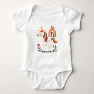 Body Joli licorne avec arc-en-ciel et château – fantais