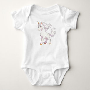 Body Joli licorne blanc pur avec une crinière fluide Ka