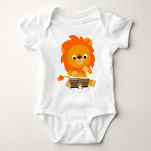 Body Joli Lion Caricature Jouer Bongos Baby Bodysuit