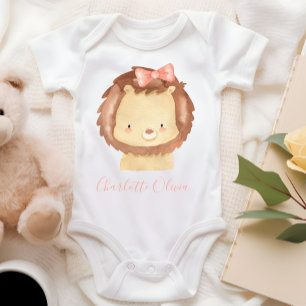 Body Joli lionceau à l'aquarelle personnalisé avec un n