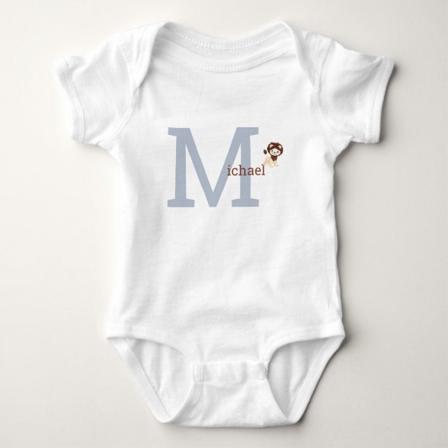 Body Joli Monogramme Garçon Bodysuit Lion (Devant)