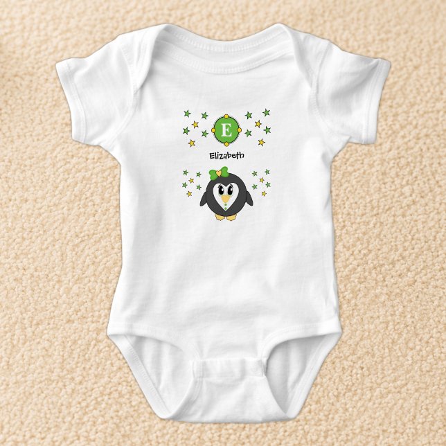 Body Joli nom de manchot étoiles jaune vert (Créateur téléchargé)