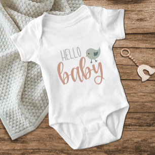 Body Joli Oiseau Hello Baby Pastel