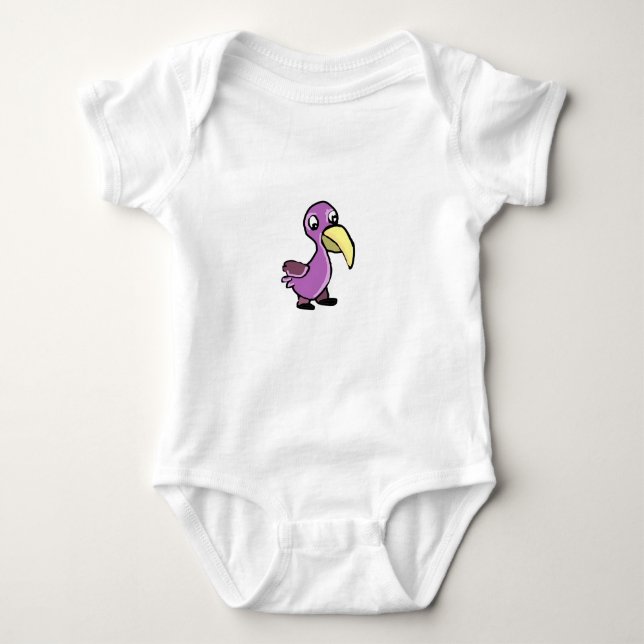 Body Joli Oiseau Violet de Dessin Animé (Devant)