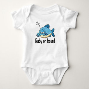 Body Joli poisson endormi avec tétine   Bébé à bord