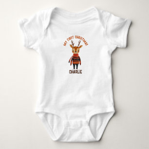 Body Joli Renne en Pull Moche avec Nom Premier Noël