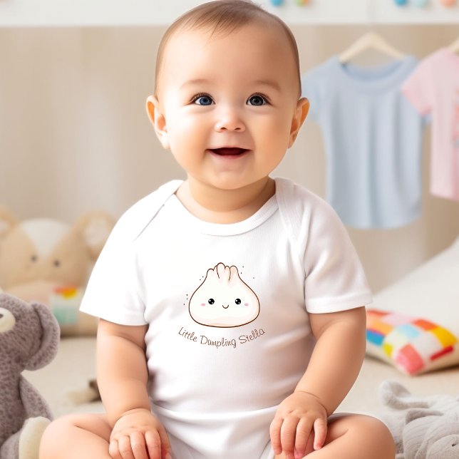 Body Joli script personnalisé Boulette (Cute Dumpling Script Personalized Baby Bodysuit)