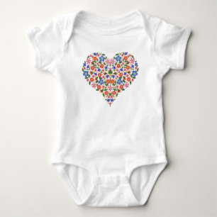 Body Joli style d'art folklorique floral cœur bébé Cree