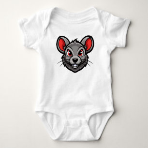 Body Joli T-Shirt Cartoon Souris Face Bébé