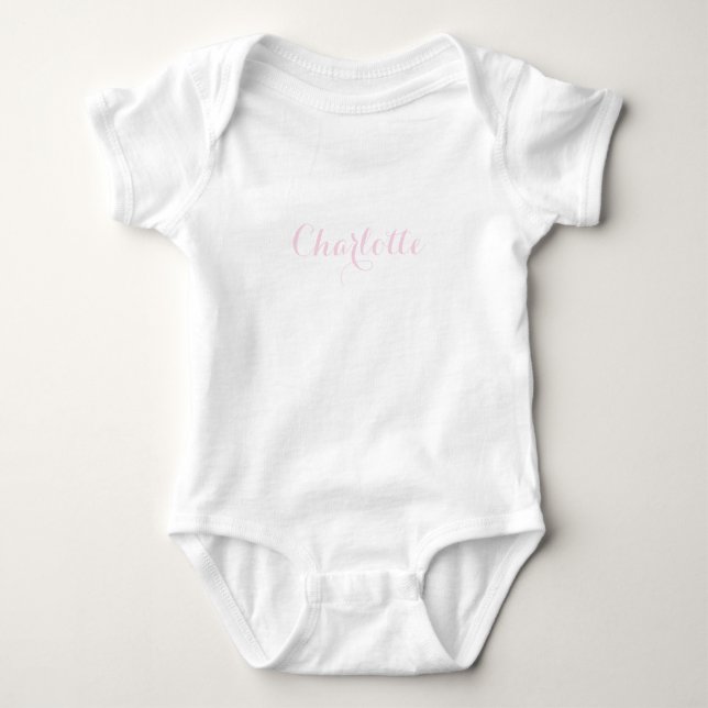 Body Joli texte de nom personnalisé rose clair blanc (Devant)