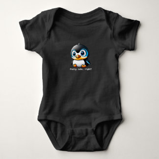 Body Joli texte droit Petit dessin de pingouin